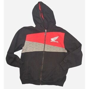 One Industries Men L Zip Hoodie Black Honda Racing Motocross Colorblock Logo